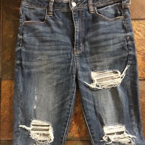 American Eagle High Waist Distressed Jeans size 10